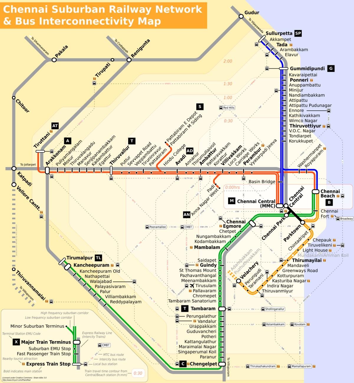 төв Ченнай газрын зураг